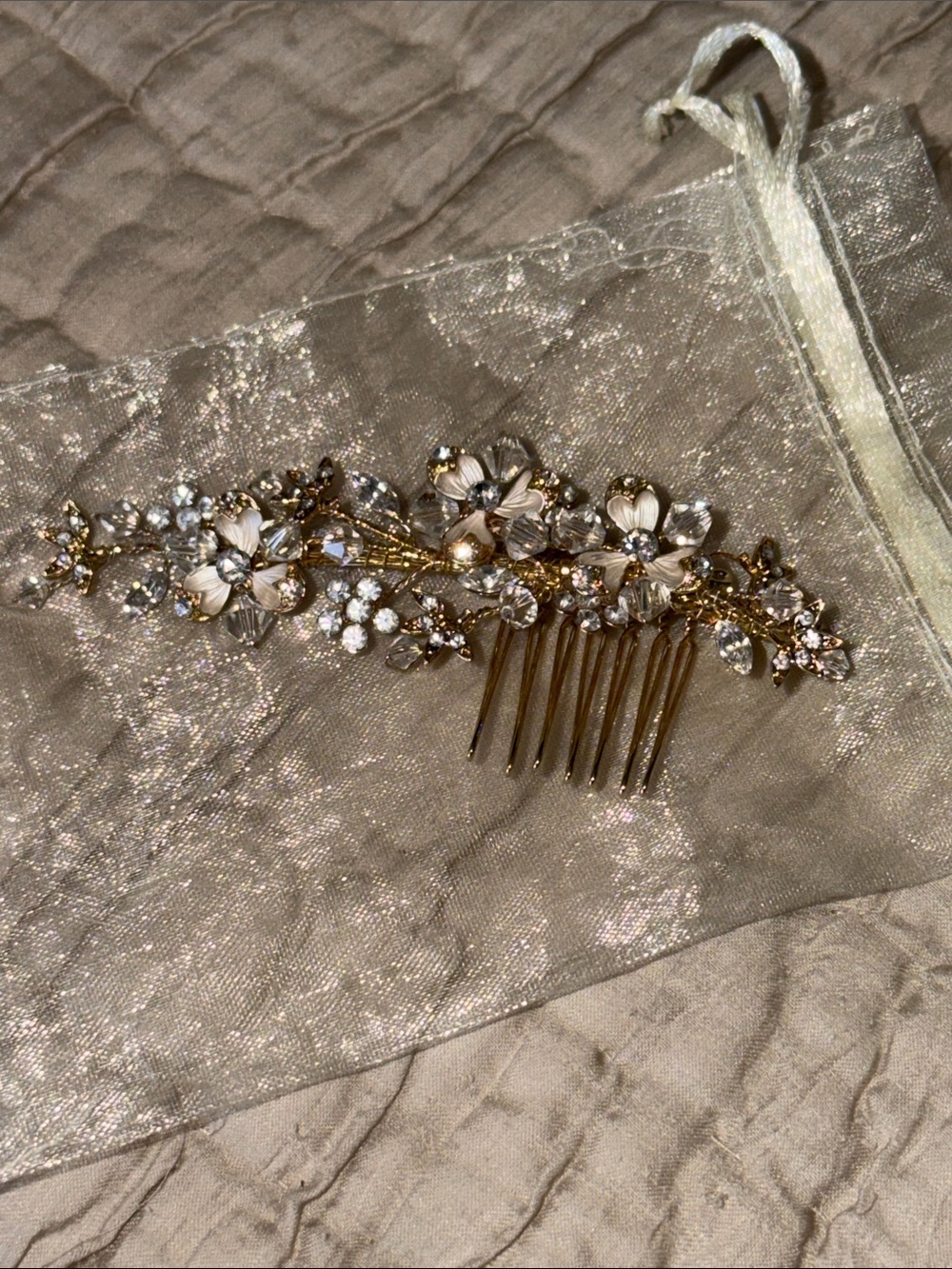 Floral Crystal Hair Comb custom made beautiful gift for bridesmaid maid of honor